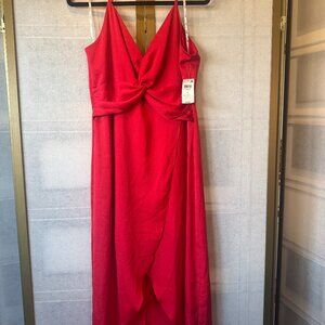 Bar III Red Knot-Front Midi Dress – Size L (NWT)